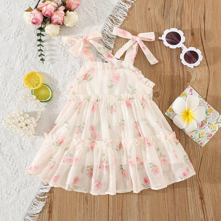 Novo Vestido de Verão para Bebês com Flores Pequenas – Delicadeza e Frescor para os Dias Ensolarados!
