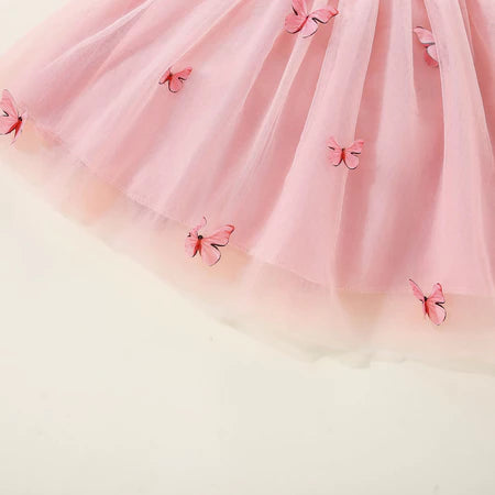 Vestido Elegante de Princesa com Borboleta – Encanto e Magia para Pequenas Fadas!