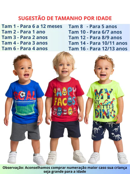 Roupa Infantil Menino Kit 6 Peças Verão 1 ao 14 Conjunto Masculino
