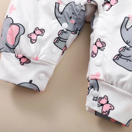 Macacão Romper com Estampa de Elefante – Conforto e Doçura para os Primeiros Momentos! ( 0-3 Meses)