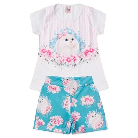 Conjunto de Verão Infantil Menina 2 ao 10