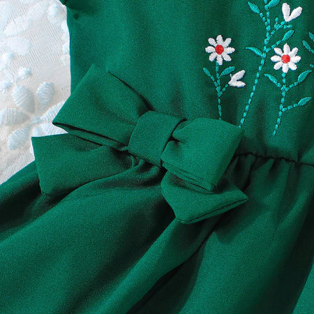 Vestido Elegante de Princesa Floral com Manga Bufante – Um Sonho de Encanto para Meninas