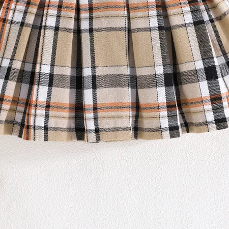 Conjunto Fashion para Menina com Bow Top e Saia Pregada (2-8)
