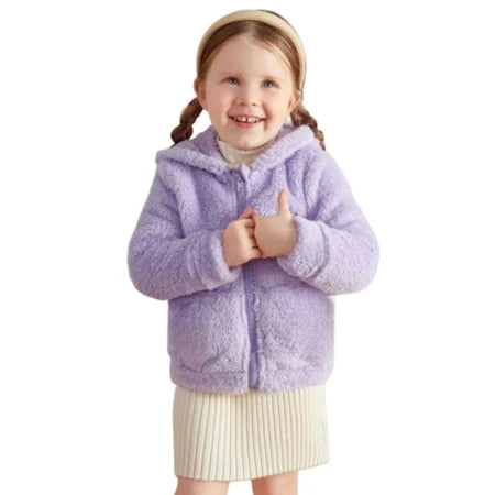 Blusa de Frio Menina Infantil Pelinho com Capuz TOUCA Tedy Casaco Teddy Ted Roupa de Frio Conjunto Quentinho