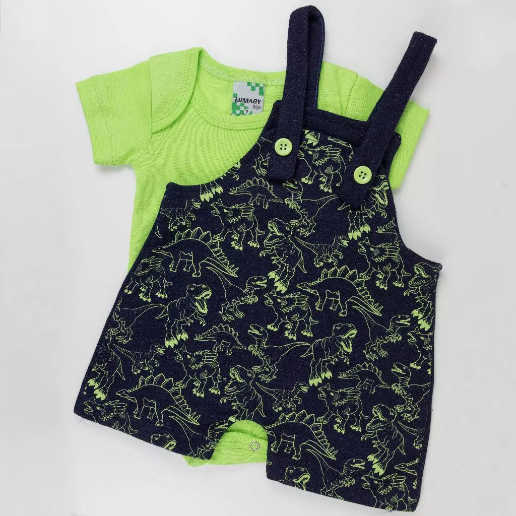 Conjunto jardineira com body manga curta menino roupas de bebê verão