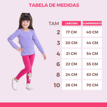 Kit Sortido de 3 Calças Leggings de Cotton para Meninas Tamanho 2 ao 10 Roupa Infantil Menina Bebê