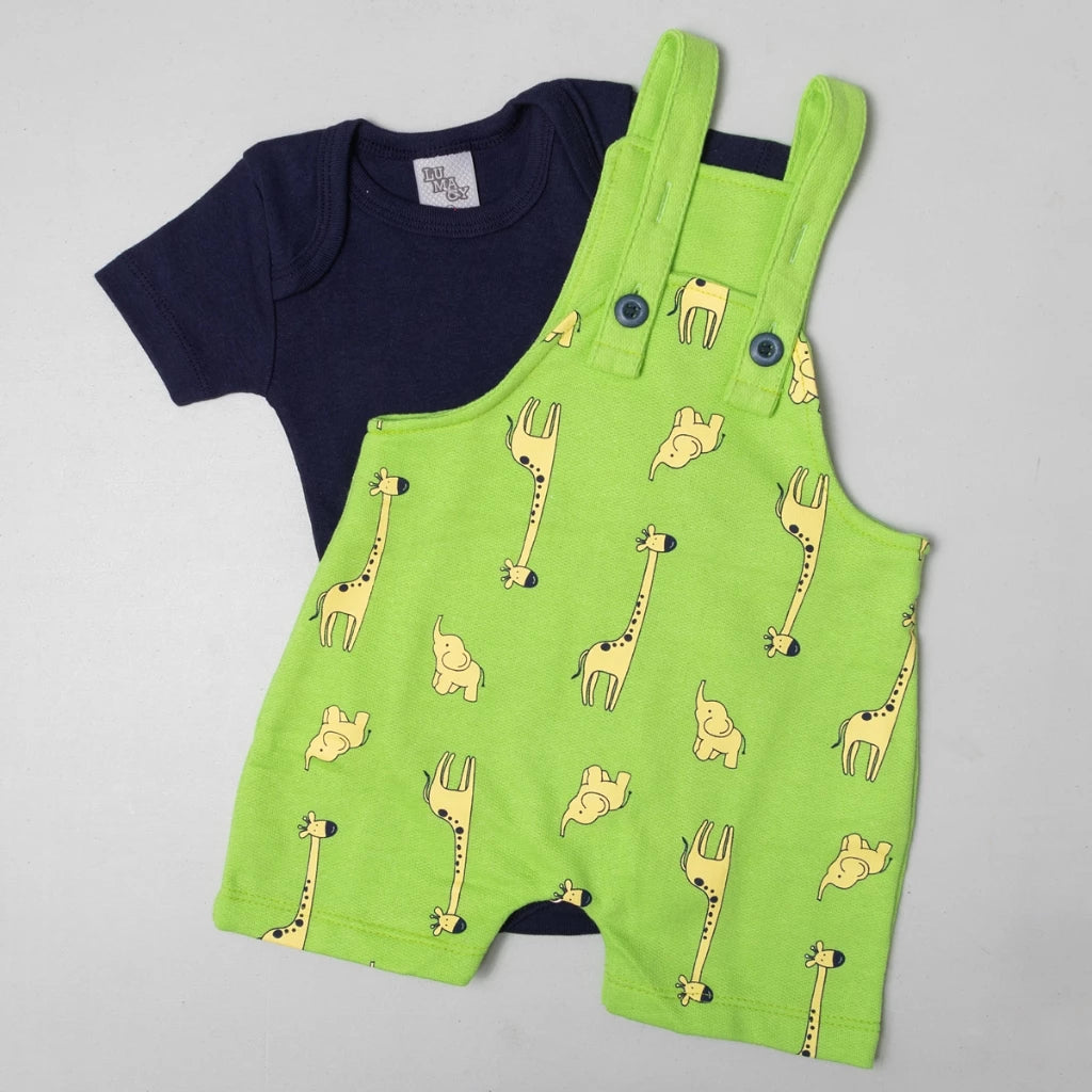 Conjunto jardineira com body manga curta menino roupas de bebê verão