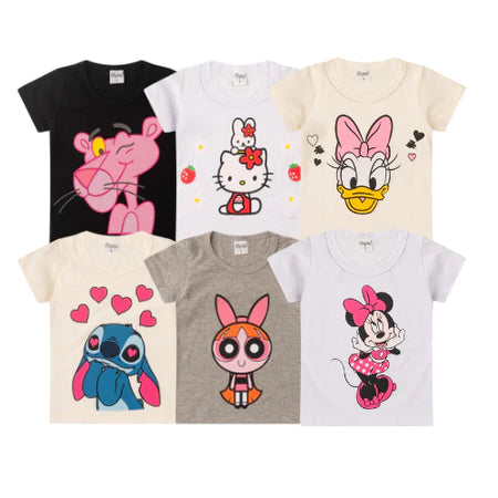 Kit 4 Blusas Meninas Estampadas Cores Sortidas do 3 ao 16 Anos Infantil Juvenil Femininas