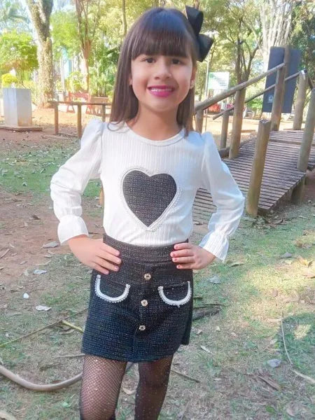 Conjunto Infantil Saia e Blusa Meninas