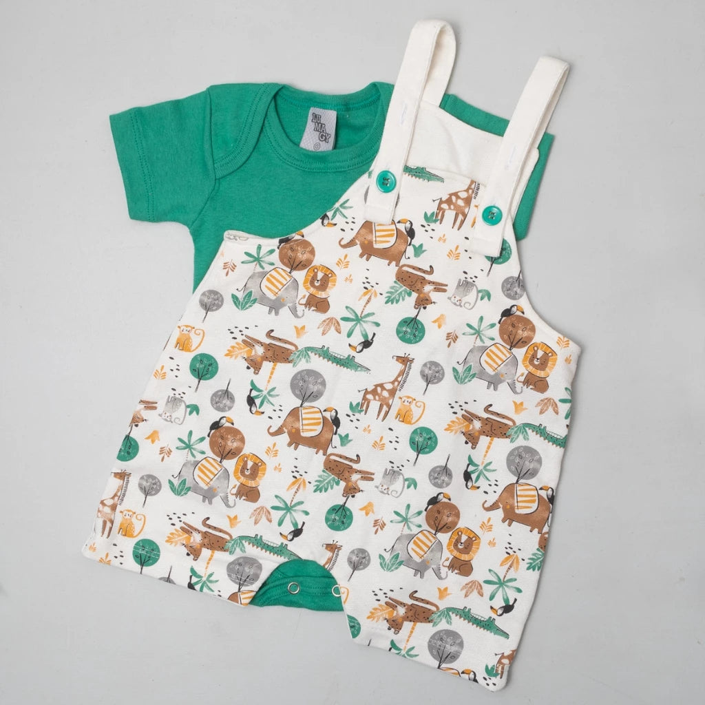 Conjunto jardineira com body manga curta menino roupas de bebê verão