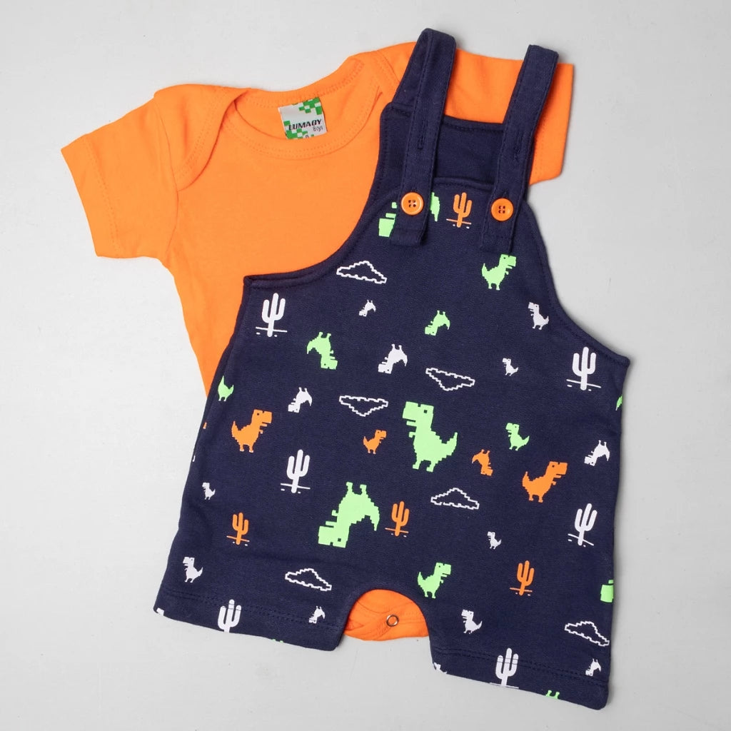 Conjunto jardineira com body manga curta menino roupas de bebê verão