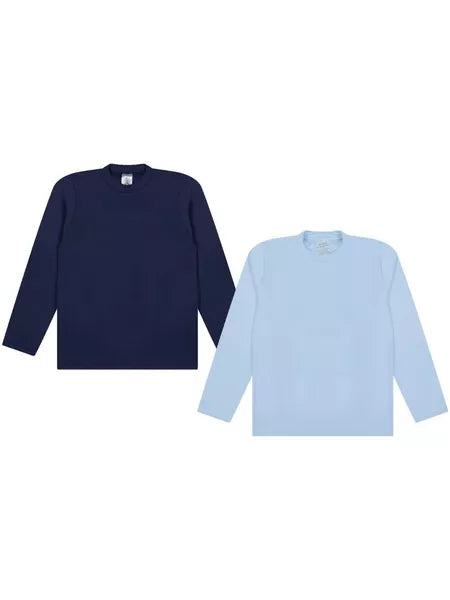 Kit 3 Blusas Térmicas Bebê Menino Manga Longa ou 2 Blusas Térmicas Manga longa Inverno Infantil