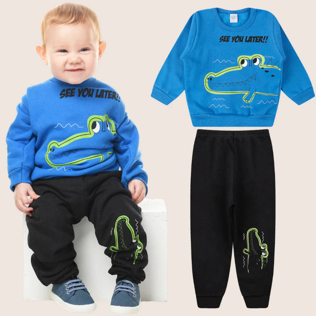Conjunto Moletom Bebê Menino Agasalho Bebê Masculino Roupa de Frio Conjunto Moleton Inverno 100% Algodão