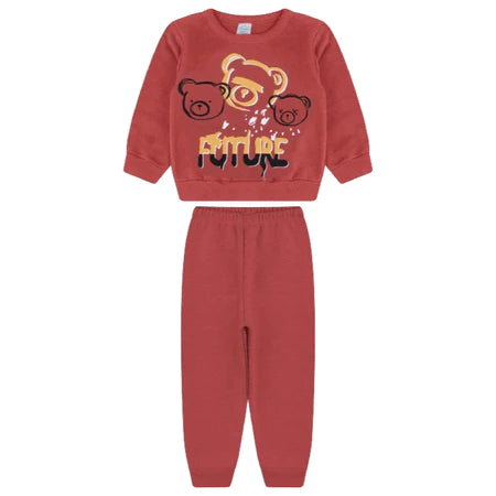Conjunto Moletom Bebê Menino Agasalho Bebê Masculino Roupa de Frio Conjunto Moleton Inverno 100% Algodão