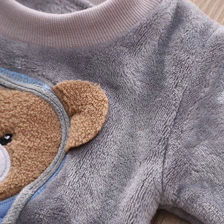 0-6 Anos De Idade Pijama Infantil De Pelúcia Confortável Conjunto De Casa Quente