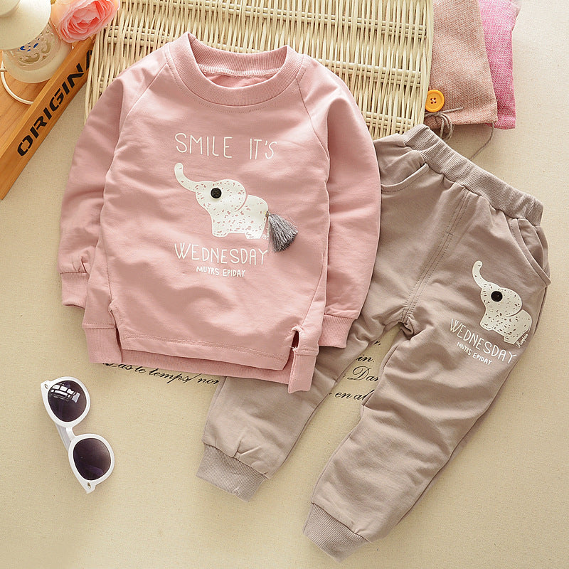 Conjunto De Duas Peças Para Crianças De 0-4 Anos De Manga Comprida casual E Confortável