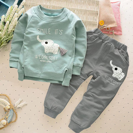 Conjunto De Duas Peças Para Crianças De 0-4 Anos De Manga Comprida casual E Confortável