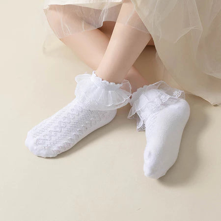 Meninas Rendas Meias De Algodão Princesa Dança Para Bebê Criança Primavera Verão