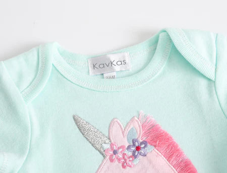 3 Pcs/set Baby Rompers Meninas Unicórnio Fato De Banho 100 % Algodão Roupas Para Recém-Nascidos Bebês Por 0-12 Meses