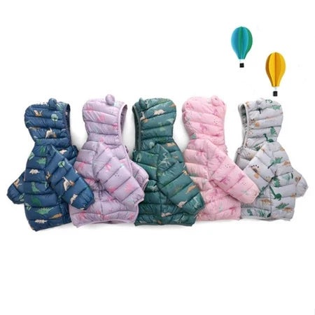 Casaco De Inverno Infantil Grosso de Algodão Estampado