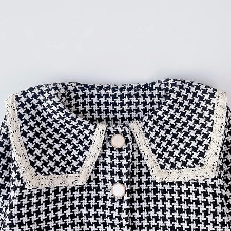 Conjunto De Roupas Para Meninas Líderes De Ursos 2-6 Anos Primavera Outono Colete De Malha Lisa + Casaco + Saco 3 Pcs De Festa