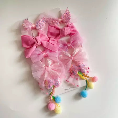 Conjunto De Grampos De Cabelo Fofos Para Bebês Com 10 Peças-Presilhas De Laço De Princesa 2023 Meninas E Crianças